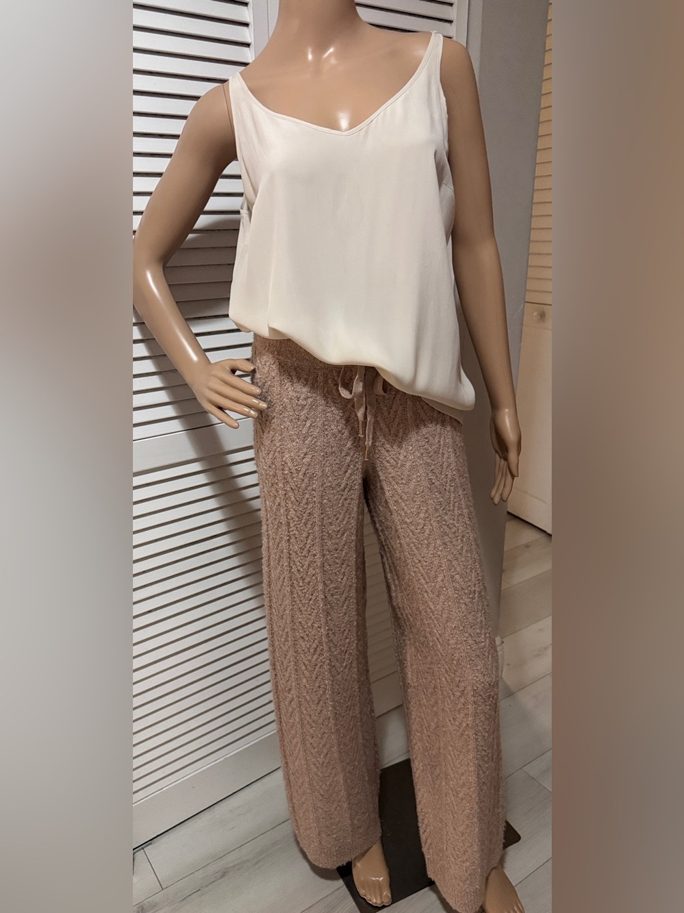 Jason Wu Blush Knit Wide-Leg Pants – Size M – NWT